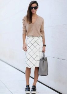 Straight wrap skirt for girls with figure type Pear