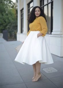 Conical white skirt for full