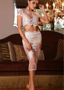 light lace pencil skirt