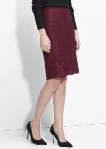 lace pencil skirt with stiletto heels