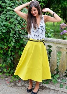 Bright midi skirt for summer