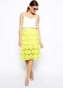 Skirt for summer lemon color