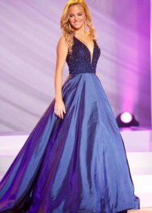 Evening purple dress from taffeta