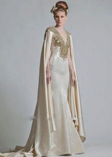 taffeta dress with v-neck