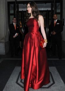 red dress silk taffeta