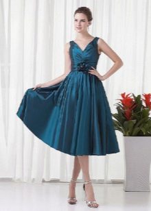 flower evening taffeta dress