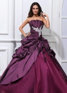 fluffy dress of purple taffeta