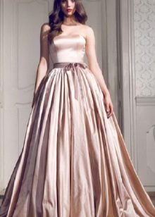 beige fluffy taffeta dress