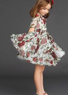 Dress with a print for a girl of 5 years