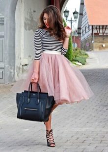 Pink midi skirt