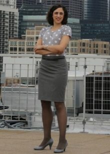 Gray pencil skirt for women with an inverted triangle type figure