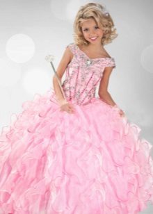 Elegant ball gown for girls with rhinestones