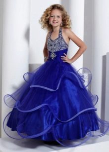 Elegant ball gown for girls embroidered with rhinestones