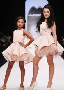 Smart short magnificent Family look dress for the girl