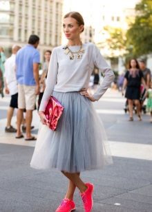 tulle skirt with sneakers