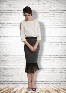 Business style fringe skirt