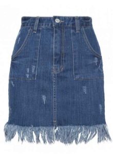 Mid-Length Denim Skirt