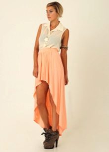 Chiffon skirt with train