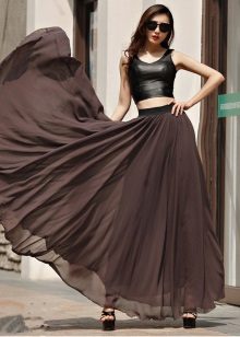 Half length skirt sun chiffon