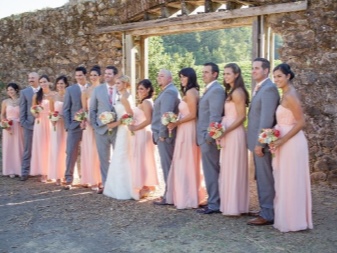 Soft peach dresses for bridesmaids