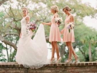 Soft peach dresses for bridesmaids