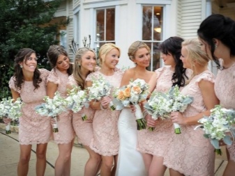 Soft peach dresses for bridesmaids