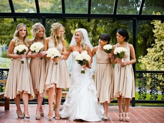 Bridesmaids dresses in ivory color