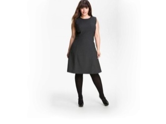 Black A-line dress for full