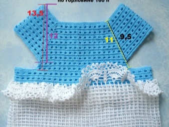 Example of the calculation of the armhole for an elegant dress for a girl of 4-5 years old crocheted