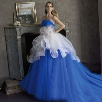 Blue lush wedding dress