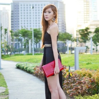 Handbag-envelope to asymmetrical dress