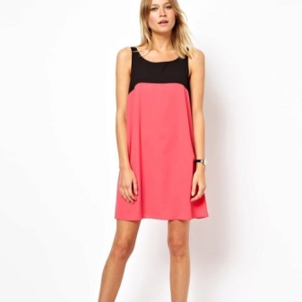 Two-tone viscose dress