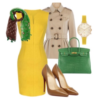 Combining accessories to a yellow dress