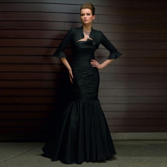 dark evening dress made of taffeta