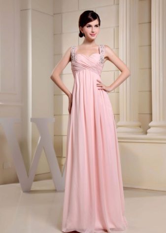 Empire pink dress with spaghetti straps