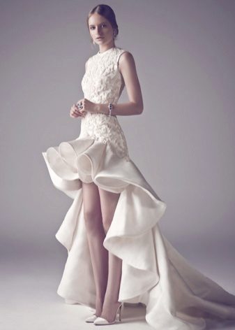 Wedding dress from ashi short with a train