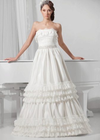 Wedding dress-transformer with ruffles