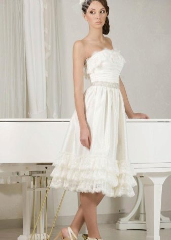 Wedding dress-transformer with ruffles