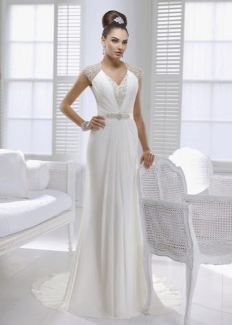 Greek Wedding Dress with V-Neck