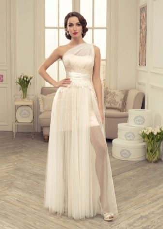 Asymmetrical wedding dress