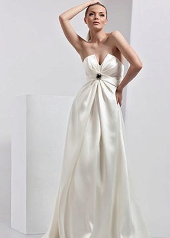 Empire style wedding dress with a stiff bodice