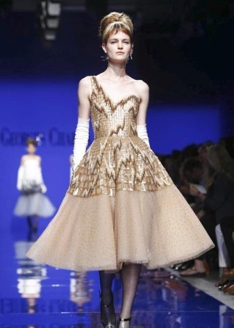 Beige evening dress short