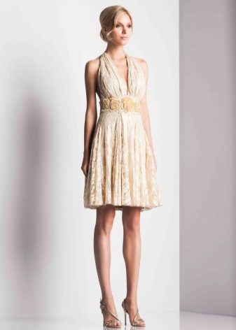 midi beige evening dress
