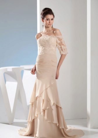 Beige evening dress