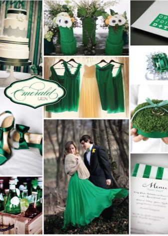 Emerald dress - combination with yellow - bow