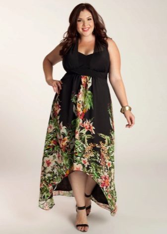 Evening summer dress for a short front long back