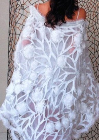 Crocheted wedding cape back view