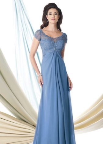 Evening dress with lace top for women 50 years