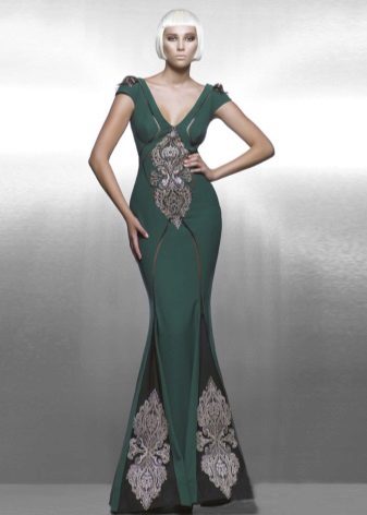 Evening dress mermaid with embroidery
