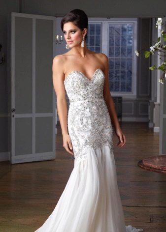 White glamorous mermaid evening dress